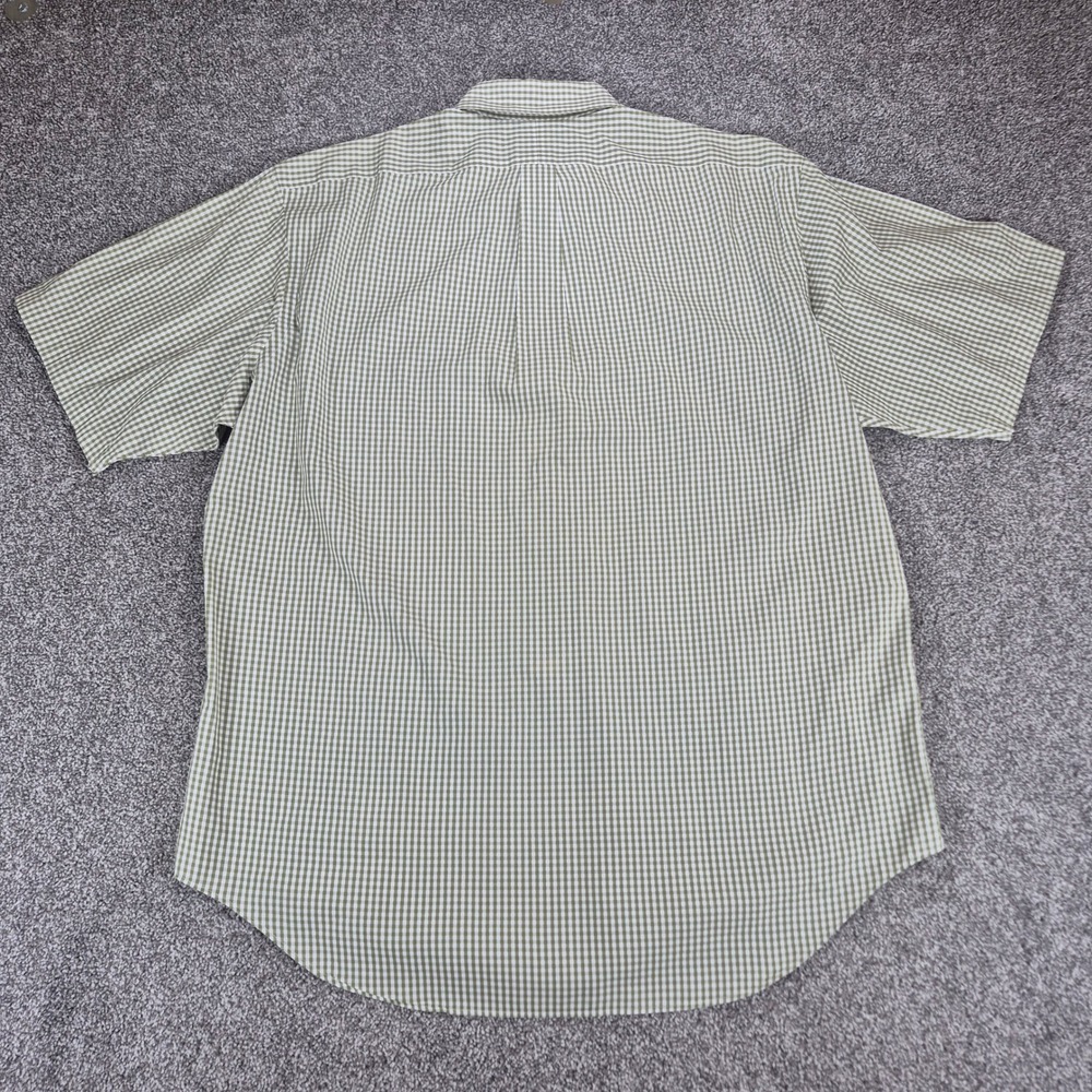 Ralph Lauren Short Sleeve Gingham Shirt Mens 17 Green Cotton Yarmouth Button - Picture 4 of 7